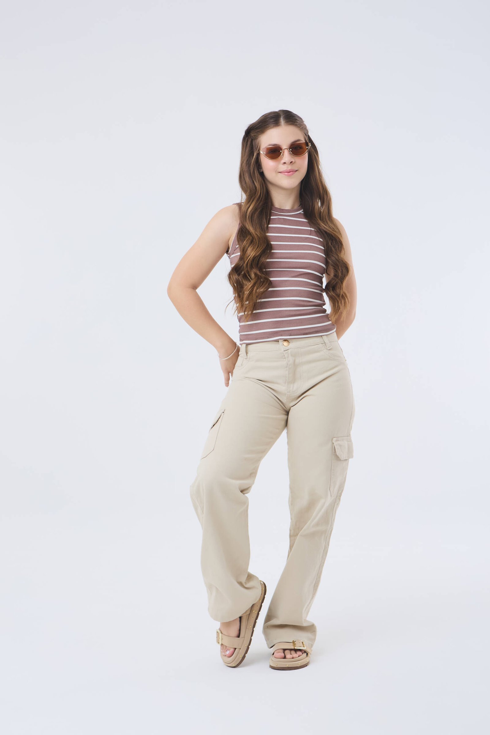 Calça Cargo Cor de 2 Bolsos Juv - Imagem 2